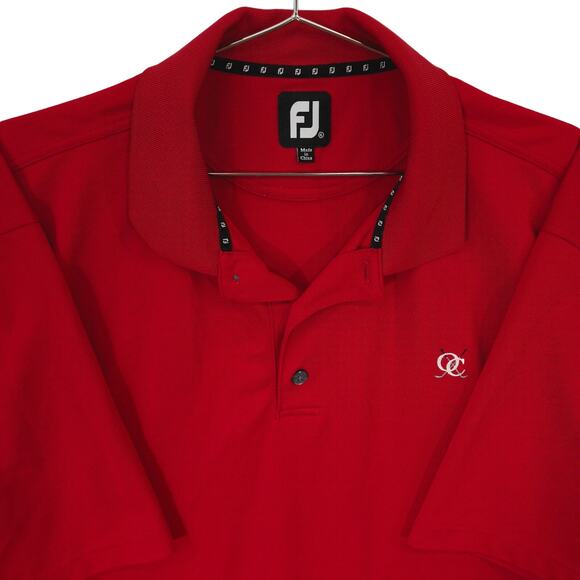 FootJoy Polo Mens XL Red Performance OC Golf Short Sleeve Shirt Casual Preppy - Picture 1 of 8